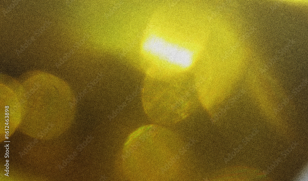Poster soft yellow light creates a warm, inviting glow, with abstract bokeh effects and a blurred backgroun