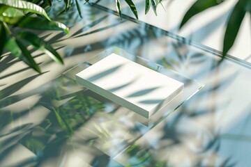 植物とメッセージカードのモックアップ