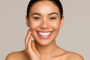 Professional dental health portrait showcasing radiant smile and comprehensive oral care wellness