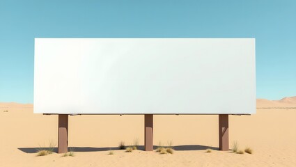 Obraz premium Commercial Display Mockup: Blank Billboard in Desert Environment