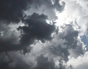 Dramatic sky with dark and light clouds