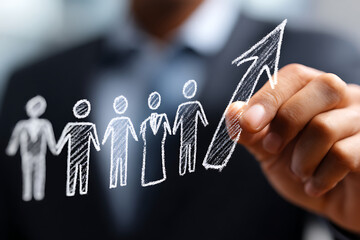 Growth in Business Represented by Figures and Upward Trend in a Professional Setting