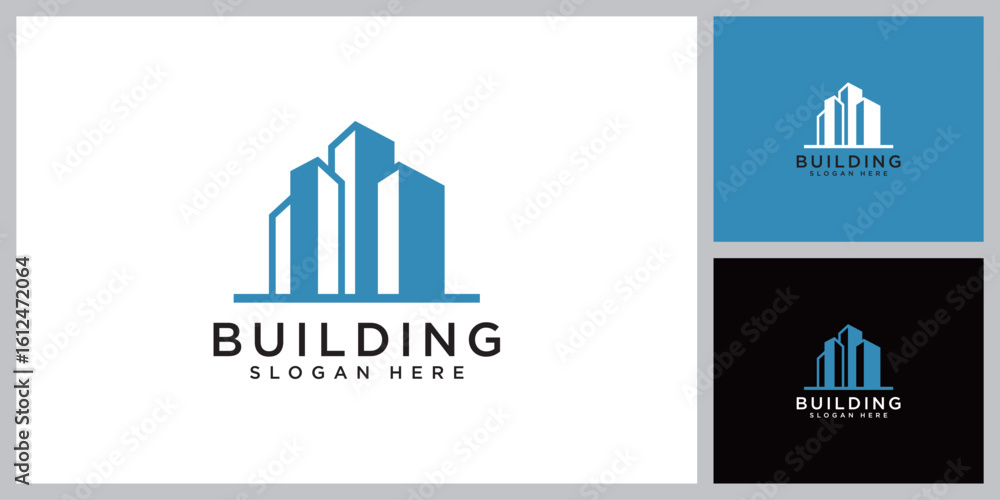 Poster building logo vector design template
