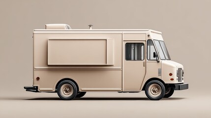 Isolated food truck mockup with flat side panel and blank surface for menu or artwork placement