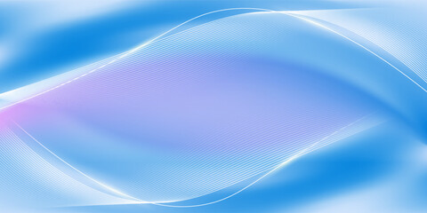 Abstract blue gradient background with shining lines waves. Minimalist background for banner, poster, cover, brochure, flyer, website.vector eps10