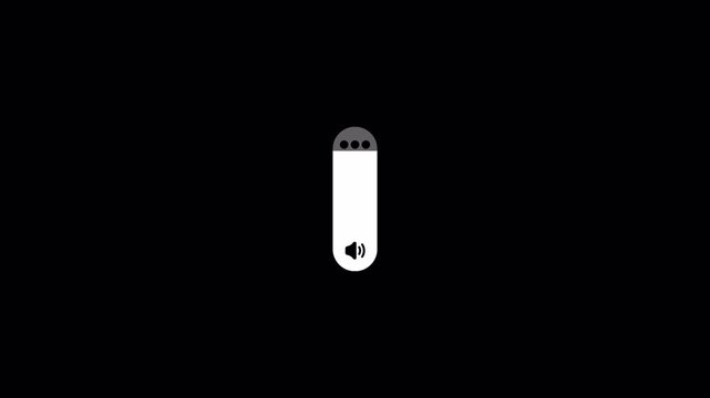   Animation of speaker volume with alpha channel, Speaker volume icon down and up animation 