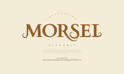 Decorative serif font with classic curves and unique style. Great for branding and packaging
