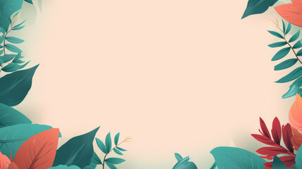 Vibrant Tropical Jungle with Palm Leaves and Scenic Natural Background