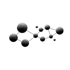 Obraz premium Abstract network of textured spheres connected by thin lines isolated on transparent background