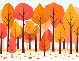 autumn trees vector