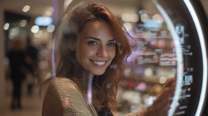 Interactive Mirror Enhances Beauty Shopping Experience in Lively Store Setting