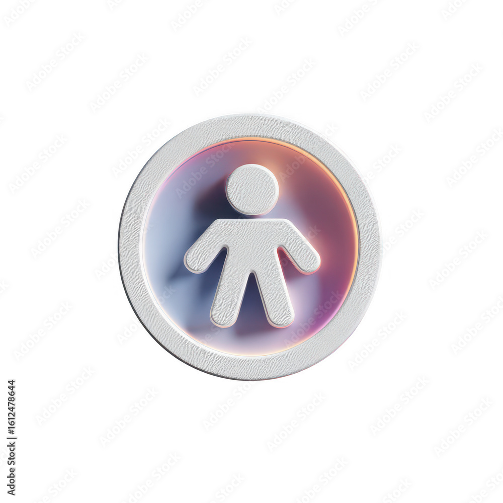 Poster white humanoid symbol circle isolated on a transparent background image