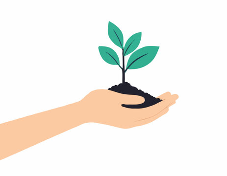 hand holding green plant growing clip art preview