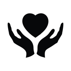 Mental Wellness Support Hands Protecting Brain & Heart Symbol