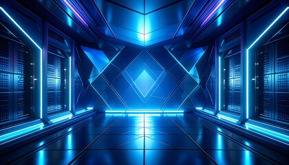 Geometric abstract wallpaper made of transparent layered polygons 