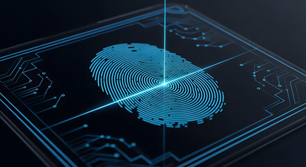 Fingerprint scanning technology for enhanced security solutions digital realm graphic visualization futuristic design