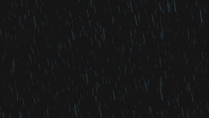 heavy rain looping over black background. Isolated Rain Loop on Black and green screen
