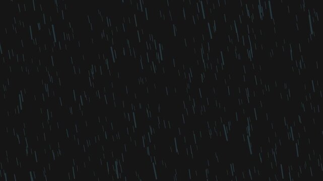 heavy rain looping over black background. Isolated Rain Loop on Black and green screen