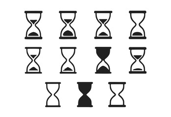 Hourglass vector icon set