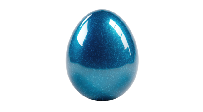 Shiny, deep teal egg.  Perfect sphere