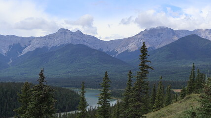 view of the mountains in Jasper National Park