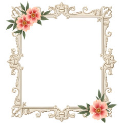 vintage frame with flowers elegant background png