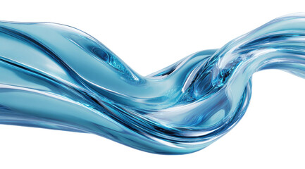 Abstract flowing liquid, light blue, dynamic curves