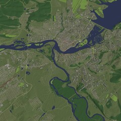 3D illustration of city and urban in Irkutsk Russia