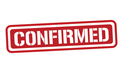 CONFIRMED red stamp text vector, rubber stamp