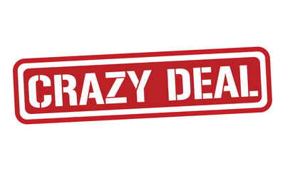 CRAZY DEAL red stamp text vector, rubber stamp