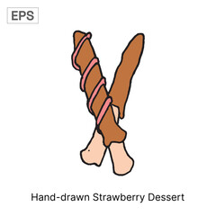 Handdrawn Strawberry Dessert Twisted and Pink Treat
