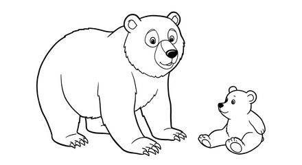 Bear animal children’s coloring book illustration. Perfect for kids to color and enjoy, adding a splash of creativity to their day