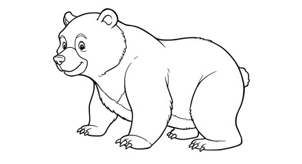Bear animal children’s coloring book illustration. Perfect for kids to color and enjoy, adding a splash of creativity to their day