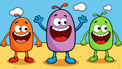 set of funny easter eggs