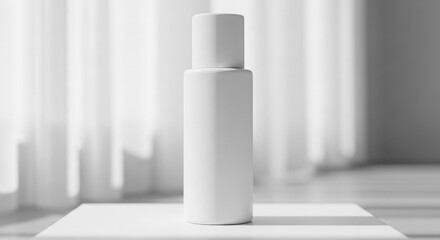 Minimalist White Product Bottle with Soft Natural Light