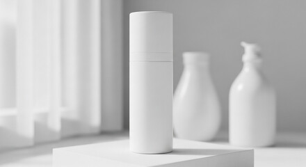 Elegant White Product Mockup in Minimalist Still Life
