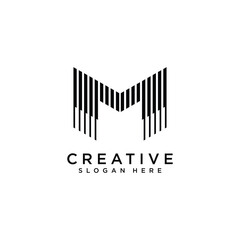 initial letter m logo vector design