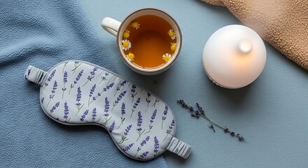 Serene Bedtime Ritual: Relaxation Essentials Flat Lay