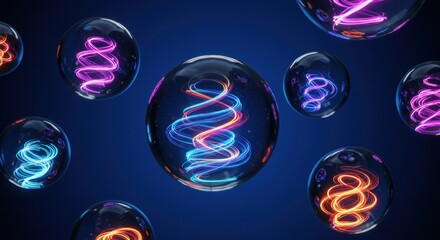 Abstract glowing orbs