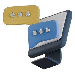 Design critique speech bubble 3d icon colorful style