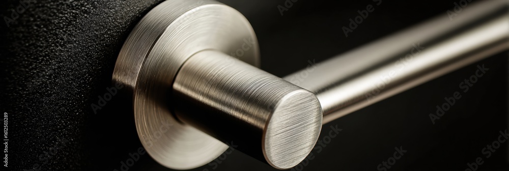 Aufkleber soft-focus shot of a slot lever handle showcasing smooth metallic texture and design, with negative 