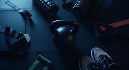 Fitness Essentials on Dark Gym Floor