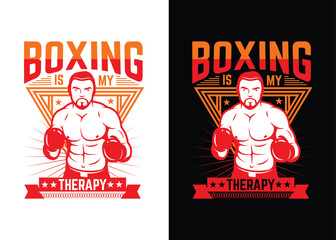 Boxing is my therapy. boging t-shirt design