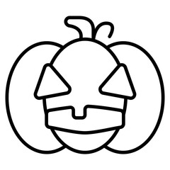 Jack o Lantern icon with outline style and pixel perfect base. Suitable for website design, logo, app and UI. Based on the size of the icon in general, so it can be reduced.