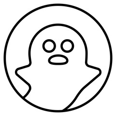 Profile Ghost icon with outline style and pixel perfect base. Suitable for website design, logo, app and UI. Based on the size of the icon in general, so it can be reduced.