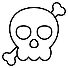 Skull icon with outline style and pixel perfect base. Suitable for website design, logo, app and UI. Based on the size of the icon in general, so it can be reduced.