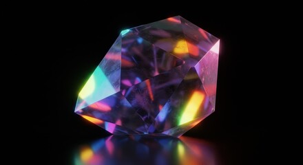 Colorful gem on black