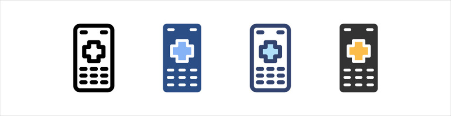 Obraz premium Remote Icon Set Multiple Style Collection