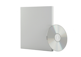 Blank compact disc with case mockup isolated on transparent background