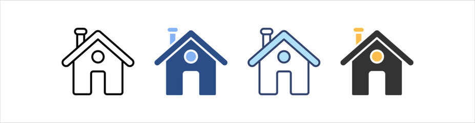 Home Icon Set Multiple Style Collection